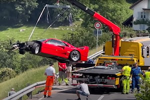 Watch A Ferrari F40 Get Wrecked Tackling Swiss Hill Climb